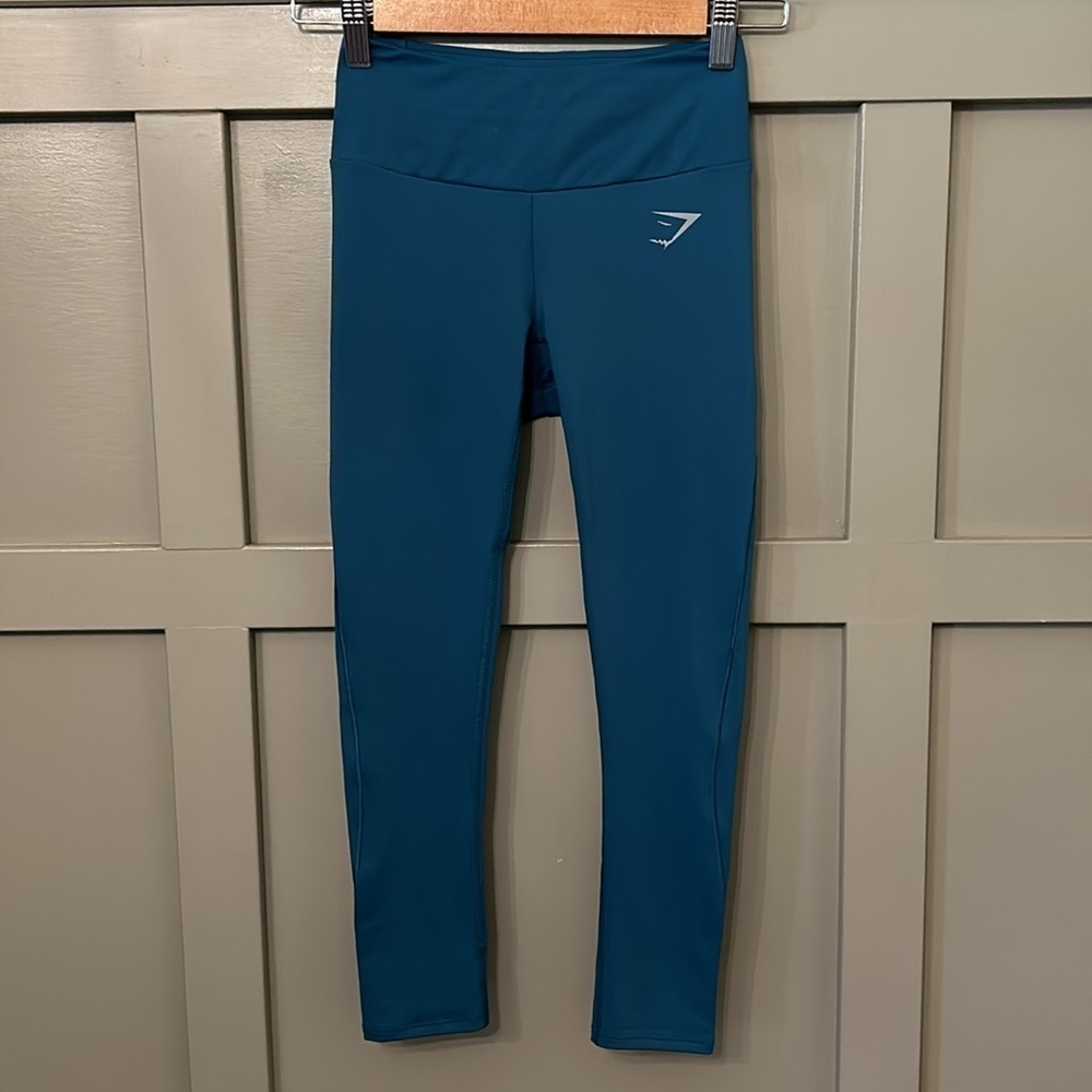 Gymshark Speed Women's 3/4 Leggings Running Gym Workout Teal Size XS